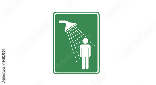 Emergency Shower Safety Sign Vector