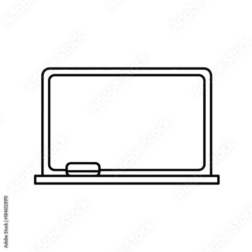 Black line icon of a whiteboard with eraser for teaching