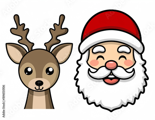 santa claus and reindeer
