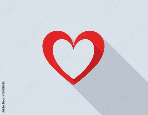 red heart on white background