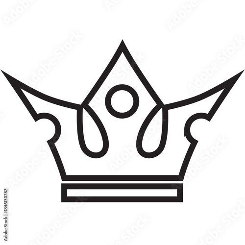 Highly stylized crown icon worn by monarchs as a symbol of their power, authority, dignity, and legitimacy. Adorned with jewels, pearls, and enamel, related to royalty, achievement, superior quality