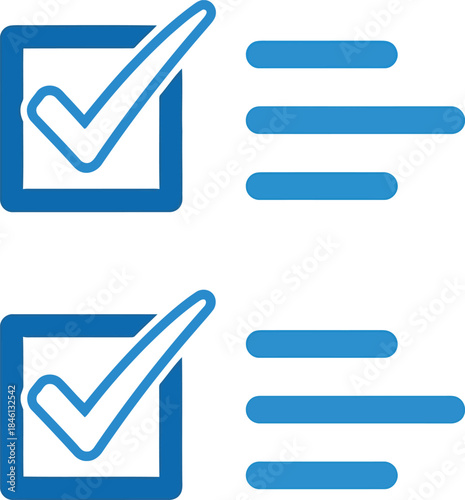 Checkmark checklist icon. to do list task completion. verification approval symbol.