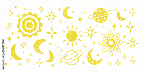 Celestial doodles a whimsical collection of moons planets and stars