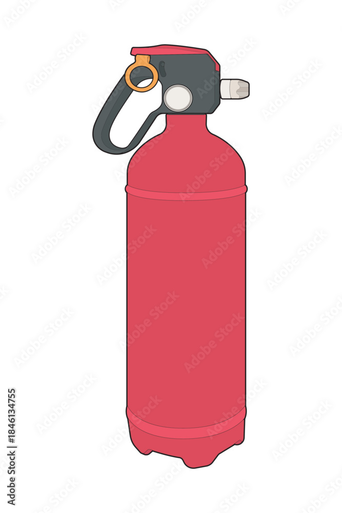 Obraz premium Fire extinguisher vector for emergency safety equipment, fire protection, and hazard prevention. 