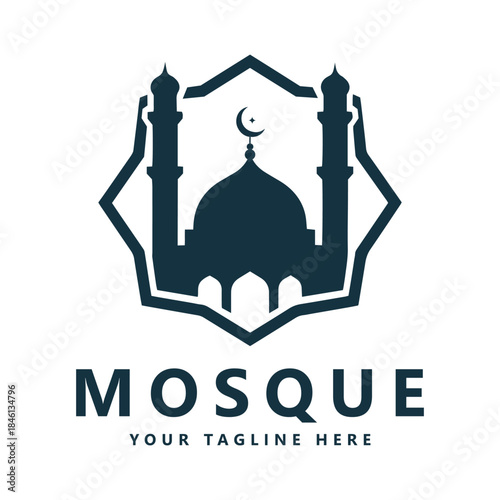 Mosque logo template design vector emblem concept design creative symbol icon