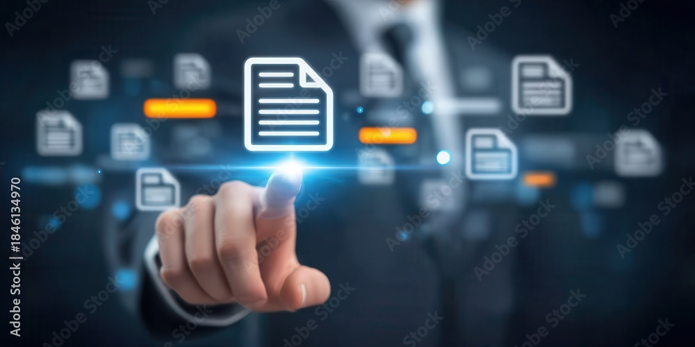 Fototapeta premium Connected archive tools integrate conceptual cognition for managers to improve management processes and execute advanced search