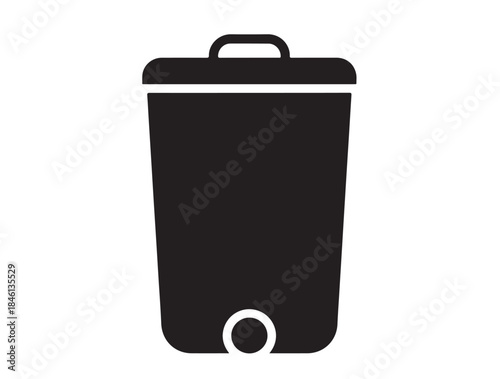 Dustbin icon white background.