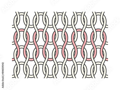 シンプルなニットの編み目の拡大図 - メリヤス編みの毛糸の図解や編み物のイメージのイラスト素材