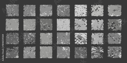 A grid of distressed textures grunge patterns and abstract gray scale elements