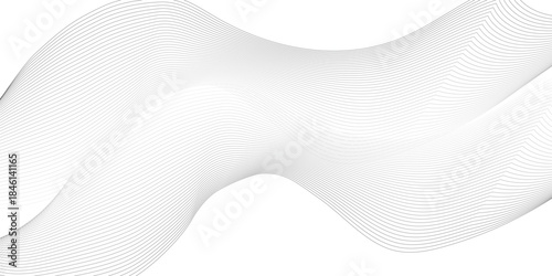 Abstract line wave background. Technology abstract lines on white background. Undulate Grey Wave Swirl, frequency sound wave, twisted curve lines with blend effect.