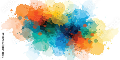 Vibrant watercolor splash background Colorful abstract paint blot artistic texture design element