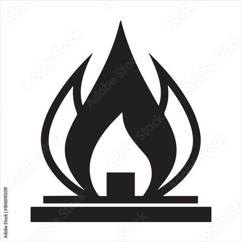 natural gas icon vector silhouette on transparent background