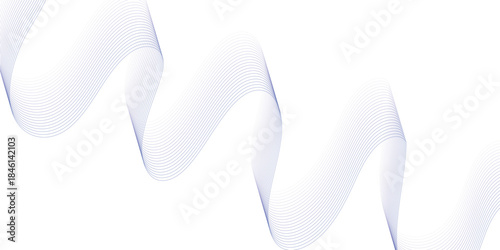 Abstract line wave background. Technology abstract lines on white background. Undulate Grey Wave Swirl, frequency sound wave, twisted curve lines with blend effect.