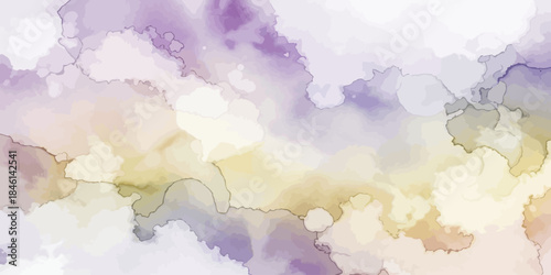 Abstract Fluid Art Background Lavender and Yellow Watercolor Texture