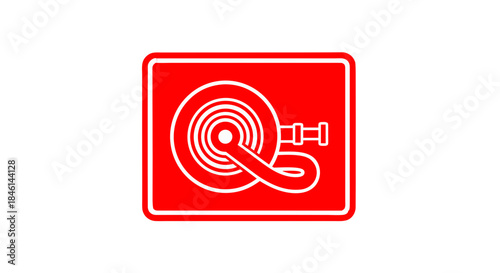 Fire Hose Reel Safety Sign Vector