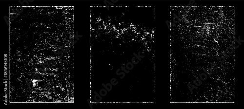 Grunge worn paper effect. Overlay texture stamps with old paper. Stamps distress grain surface dust and rough background concept. Illustration place over object to create grunge effect. Vector EPS10.
