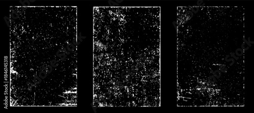 Grunge worn paper effect. Overlay texture stamps with old paper. Stamps distress grain surface dust and rough background concept. Illustration place over object to create grunge effect. Vector EPS10.
