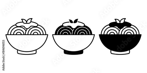 Spaghetti Black Icon Bundle for Italian Food and Pasta Themes