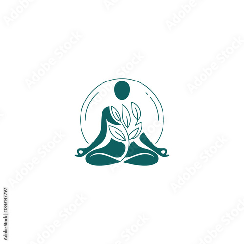 Wellness Yoga Logo Vector Design Template
