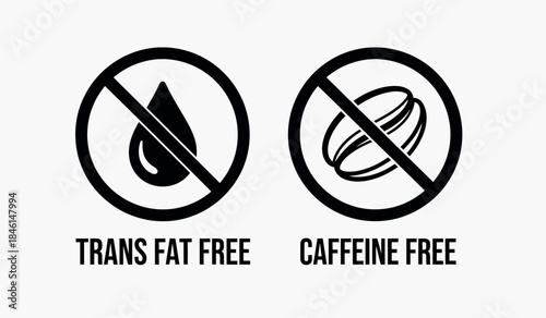 Trans fat free and caffeine free food labels