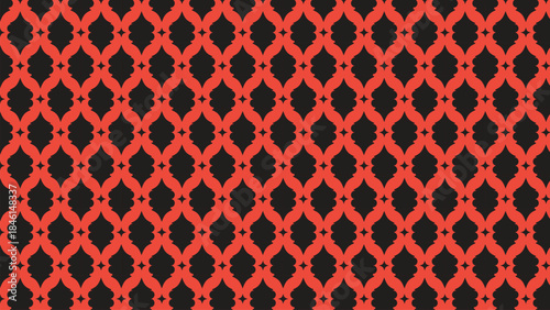 Teal and Black Geometric Ogee Seamless Pattern Vector Background