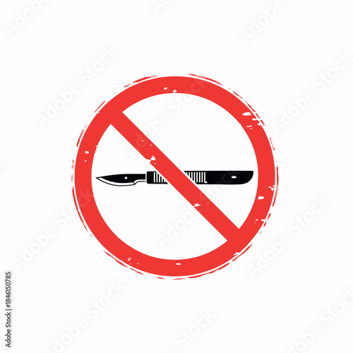 Prohibition sign with a knife and fork crossed out