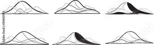 Abstract Wave and Mountain Forms with Shading waves