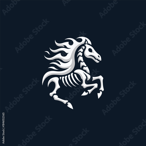 Skeleton Horse Flame Logo