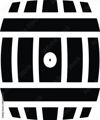 irish whiskey barrel line art vector illustration on transparent background