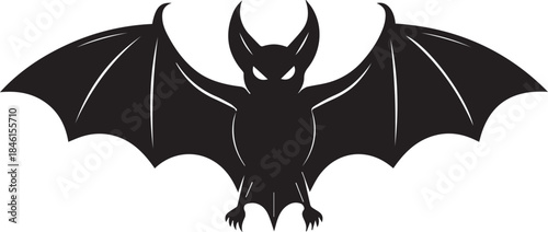 Devil bat animal silhouette vector flat design on white background