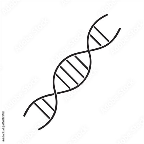 dna strand icon line art vector illustration