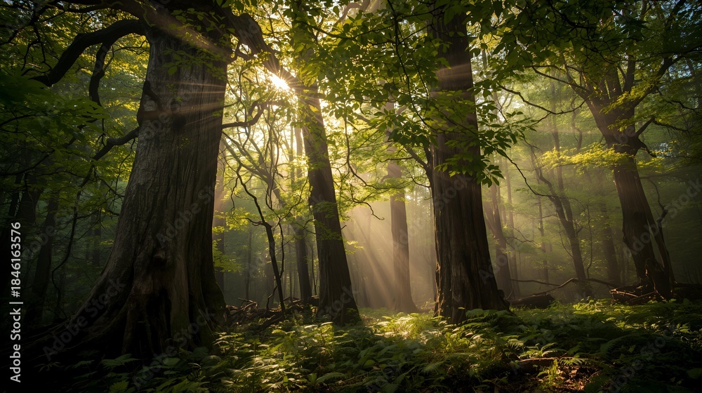 Fototapeta premium misty morning in the forest