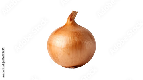 Single yellow onion on black background. Suitable for cooking, food, recipe, agriculture, healthy eating, and ingredient concepts in design projects.