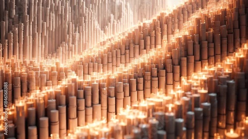 Abstract Candle Light Display: An abstract arrangement of numerous lit candles create a mesmerizing visual symphony, the warm glow of the flames dancing and creating an atmosphere of serenity.