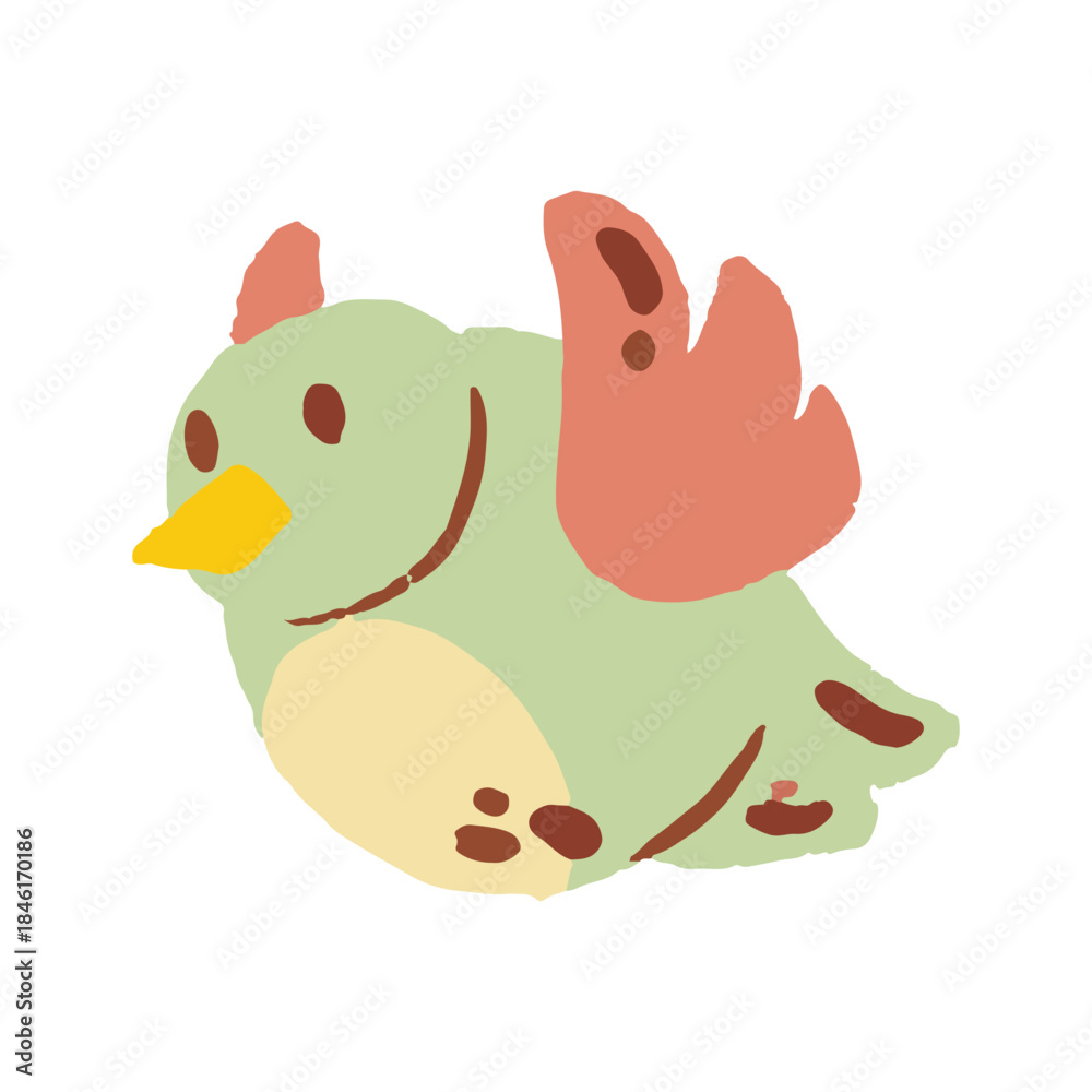 Fototapeta premium bird illustration character design. children drawing cartoon