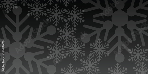 Dark winter background with repeating snowflake pattern festive holiday graphic element for seasonal design abstract frosty texture EPS vector