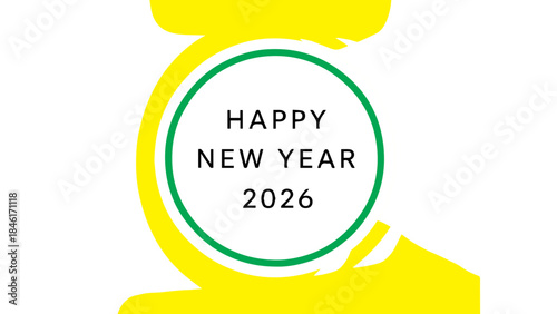 Happy new year 2026 greeting card celebration announcement festive design modern minimalist graphic digital invitation seasonal holiday message future welcome event party banner template