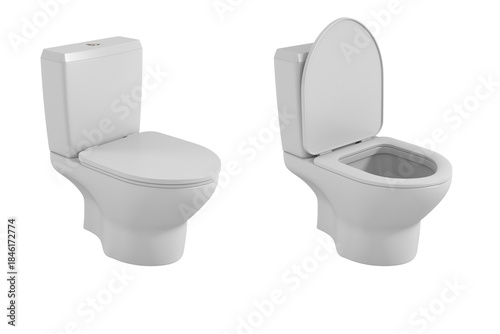 Water closet on white backg...