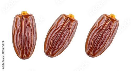 Wallpaper Mural A close-up view of three pitted dried dates showcasing their wrinkled texture against isolated on transparent background Torontodigital.ca