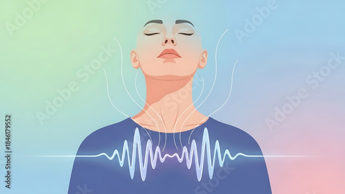 Calm Mind and Body Resonance A Serene Illustration of Inner Peace and Well-being