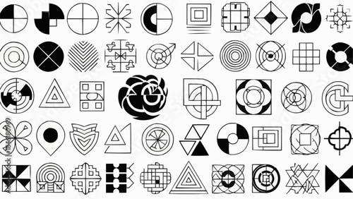 black and white icons