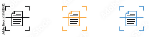 Scan document icon vector. digital recognition for file conversion symbol. vector illustration.