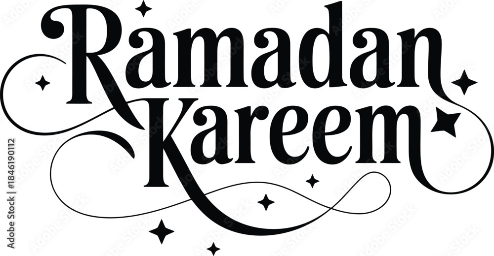 Fototapeta premium Elegant Ramadan Kareem greeting with starry decorative elements
