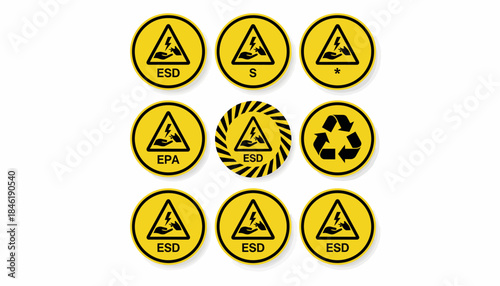Collection of Fire Safety Equipment and Symbols for Prevention and Emergency Response