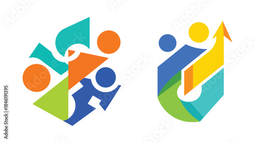 Youth Sports Academy Logo Set, Modern Training School Branding Vector Symbols