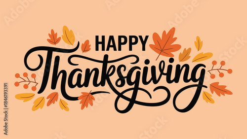 Happy Thanksgiving Wishes with Colorful Autumn Leaves