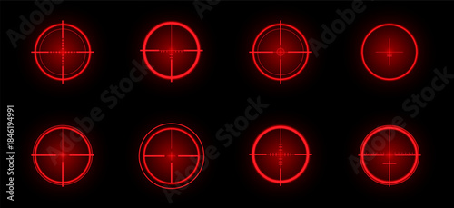 Glowing red crosshairs for a dynamic gaming interface