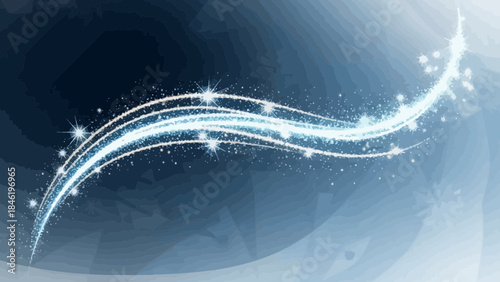 Abstract light streak with sparkles glowing energy wave for futuristic design motion blur background