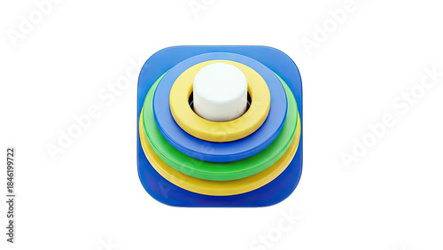 Colorful Stacking Toy on White Background