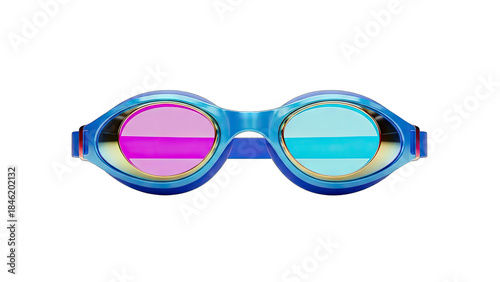 Colorful Swimming Goggles Isolated on White Background
